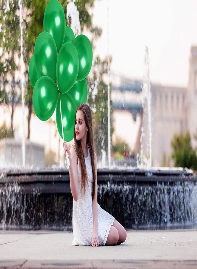 Vail Creations بالونات Vail Creations المصنوعة في الهند، مقاس 12 بوصة، بلمسة نهائية معدنية عالية الوضوح، لتزيين حفلات أعياد الميلاد/الذكرى السنوية... (أخضر، عبوة من 100 بالون) - Image 3